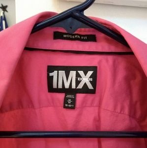 🦃  Mens bright pink express button up